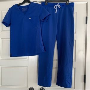 FIGS BLUE SMALL CATARINA & MEDIUM LIVINGSTON PANTS